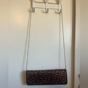 (3/$10) Apt 9 leopard print clutch with chain